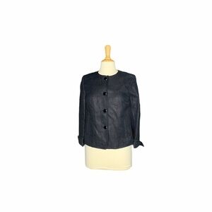 NWT Talbots Jackie Fit Black Linen Jacket Size 2